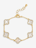 Jon Richard white jet enamel clover bracelet 178mm, UK version