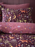 Catherine Lansfield Plum Enchanted Twilight Animals Duvet Cover and Pillowcase Set - British product