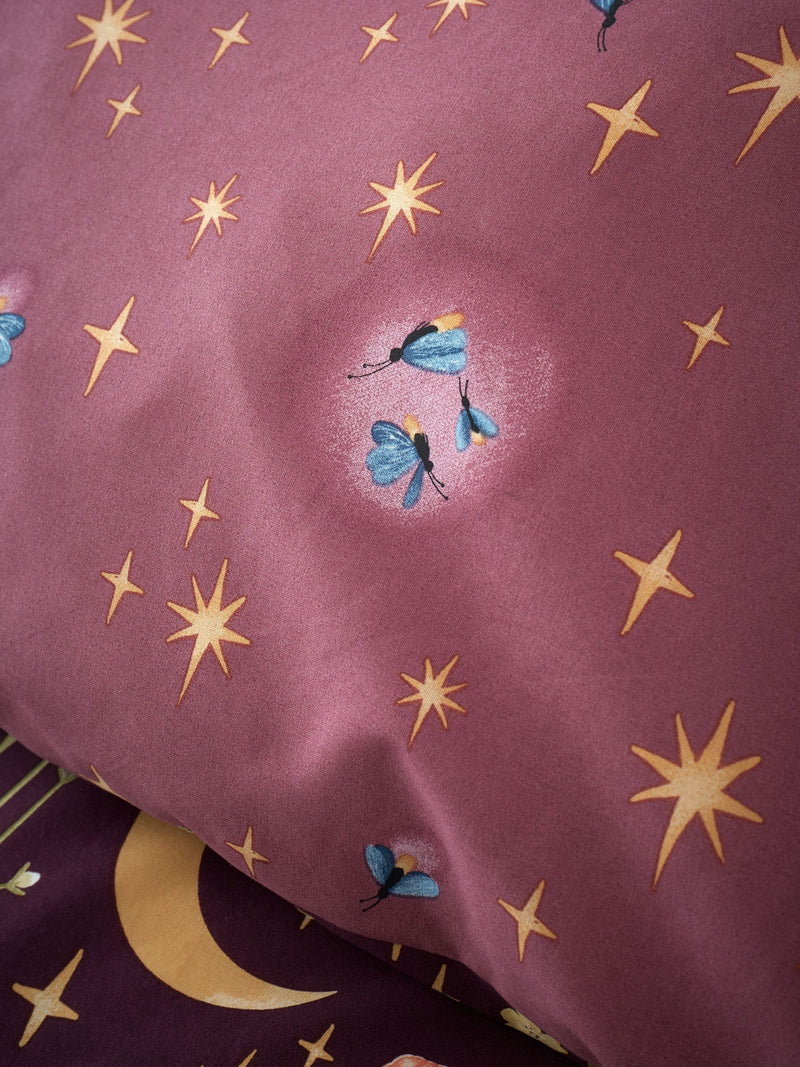 Catherine Lansfield Plum Enchanted Twilight Animals Duvet Cover and Pillowcase Set - British product