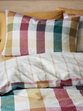 Catherine Lansfield plum gingham check reversible duvet cover set - British product