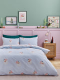 Catherine Lansfield pink vintage Christmas Santa reversible duvet cover set - British product