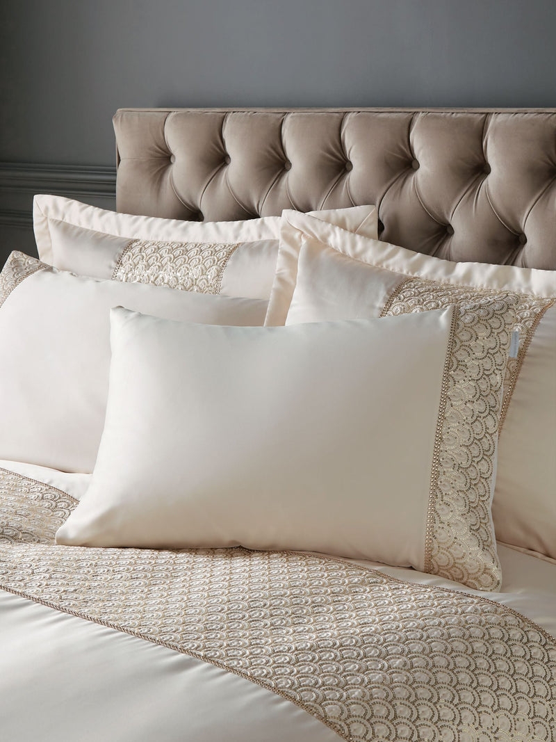 Catherine Lansfield Champagne Deco Sequin Glamour Duvet Cover Set - British product