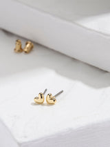 FatFace Gold Tone Heart Stud Earrings Fashion Jewellery