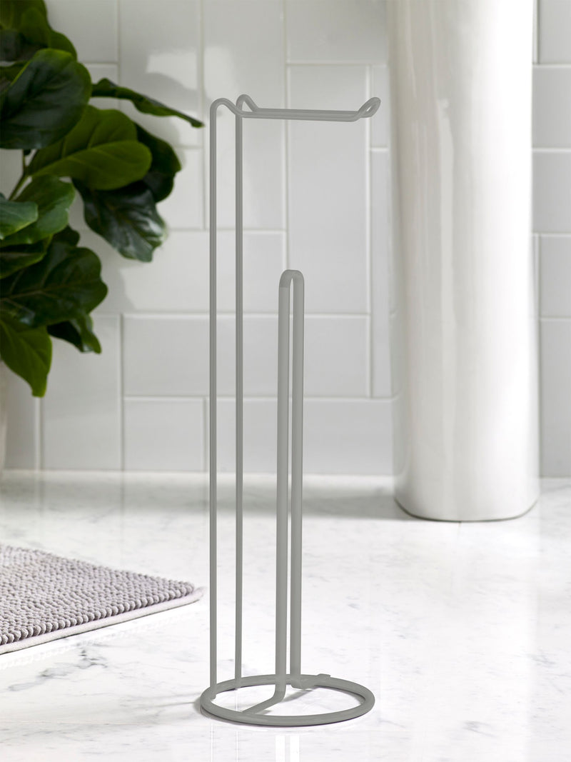 Light Grey Wire Toilet Roll Holder Holds 4 Rolls, UK version