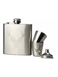 Selbrae House Chrome Stag Hip Flask & Cup Set