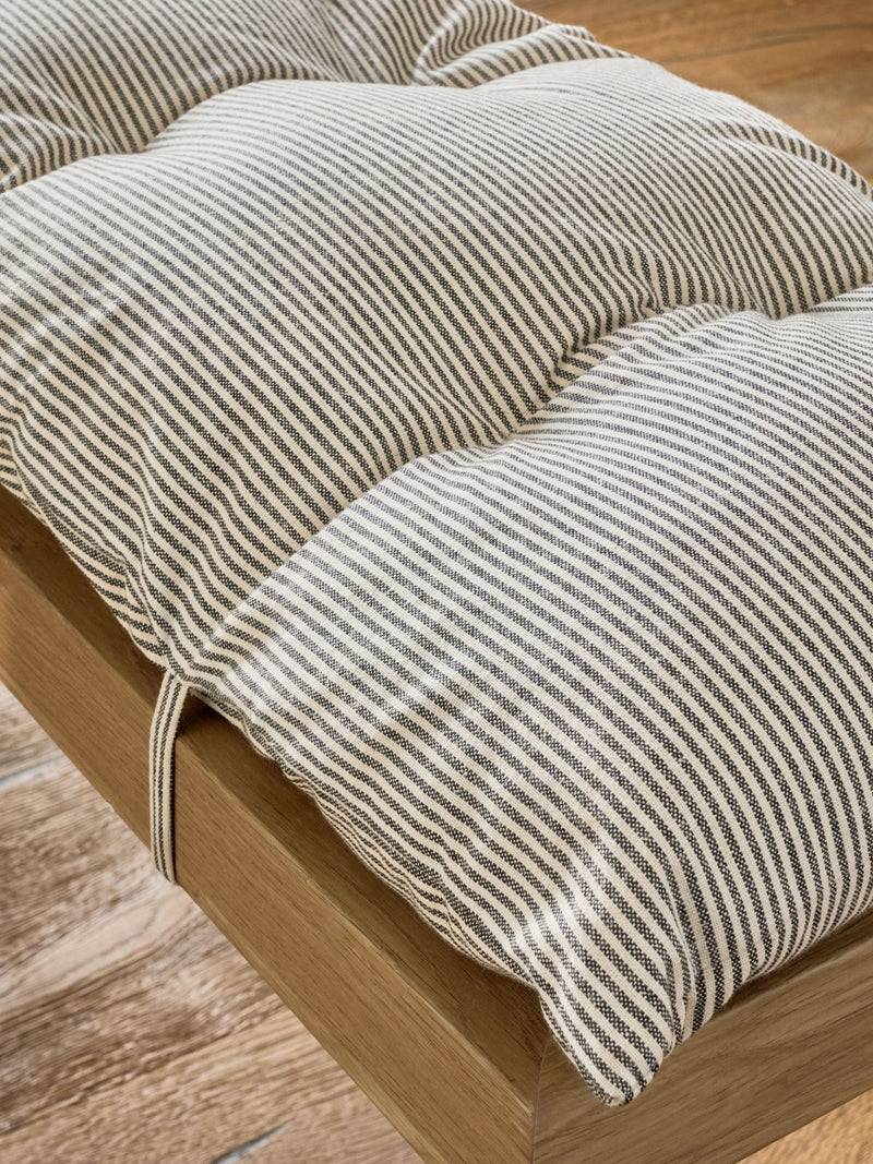 Charcoal Bronx stripe dining seat bench cushion - British product