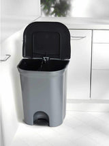 Keeeper Silver and Black Torge Dual Compartment Pedal Kitchen Bin