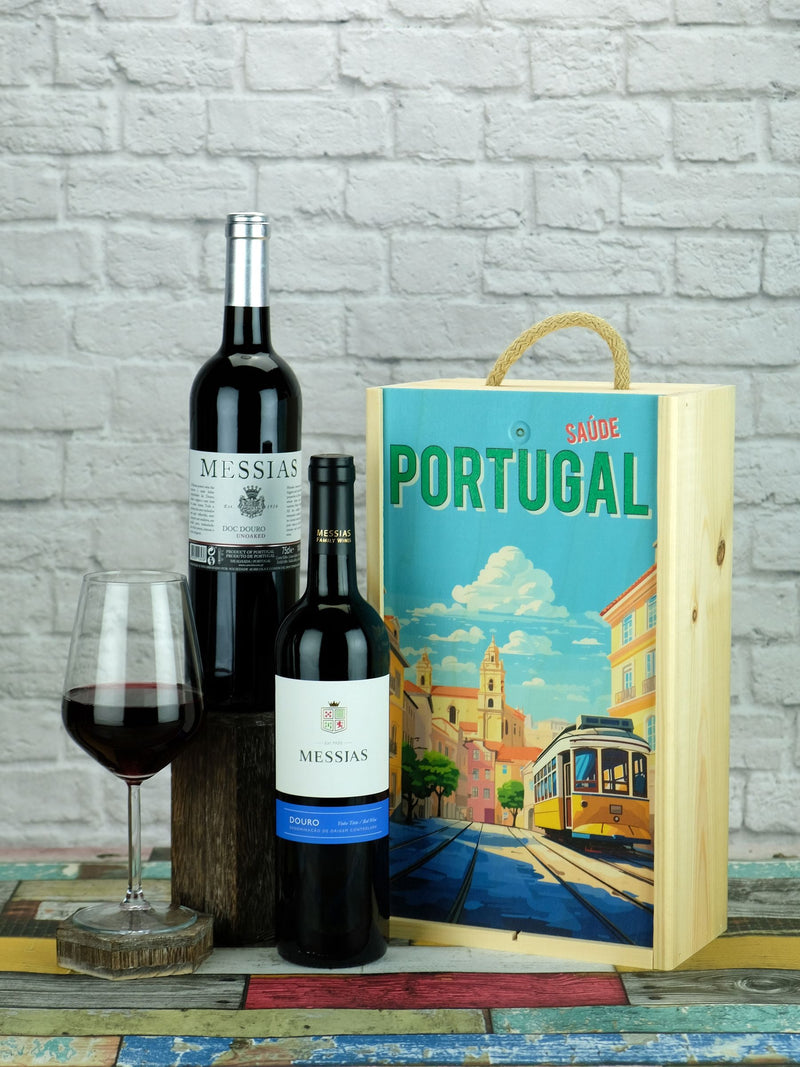 Messias red wine gift set Tinto Douro Unoaked 2 bottle, UK version