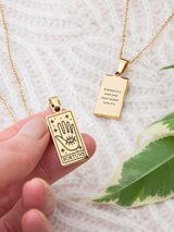 Treat Republic Personalised Fortune Tarot Card Gold-Plated Necklace with 40.5-47 cm Chain