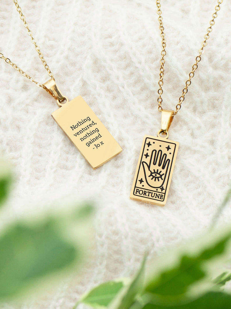 Treat Republic personalised fortune tarot card necklace with 40.5-47 cm chain, imported from the UK