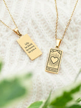 Treat Republic Personalised Plated Heart Tarot Card Necklace