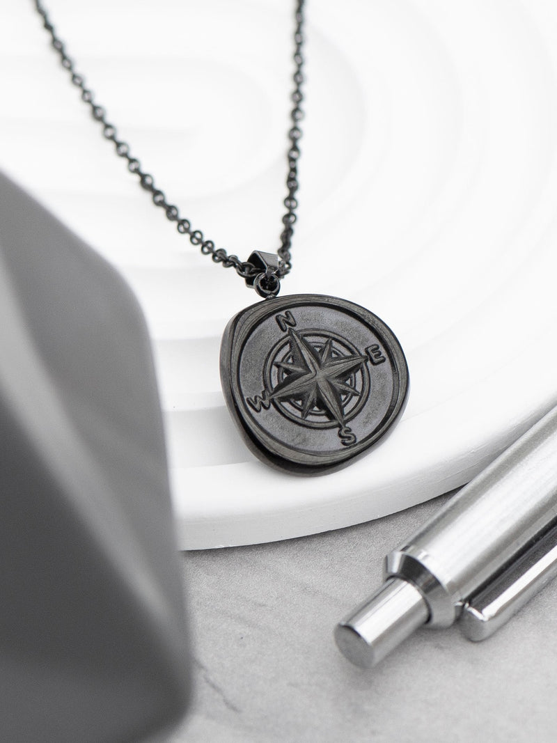 Treat Republic personalised compass amulet necklace 52cm chain, imported from the UK
