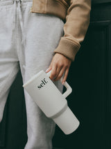 Cream Tumbler Water Bottle 1.14L