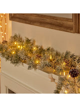Premier Decorations Ltd 1.8m Pine Needle 120 LED Lit Garland with Pine Cones