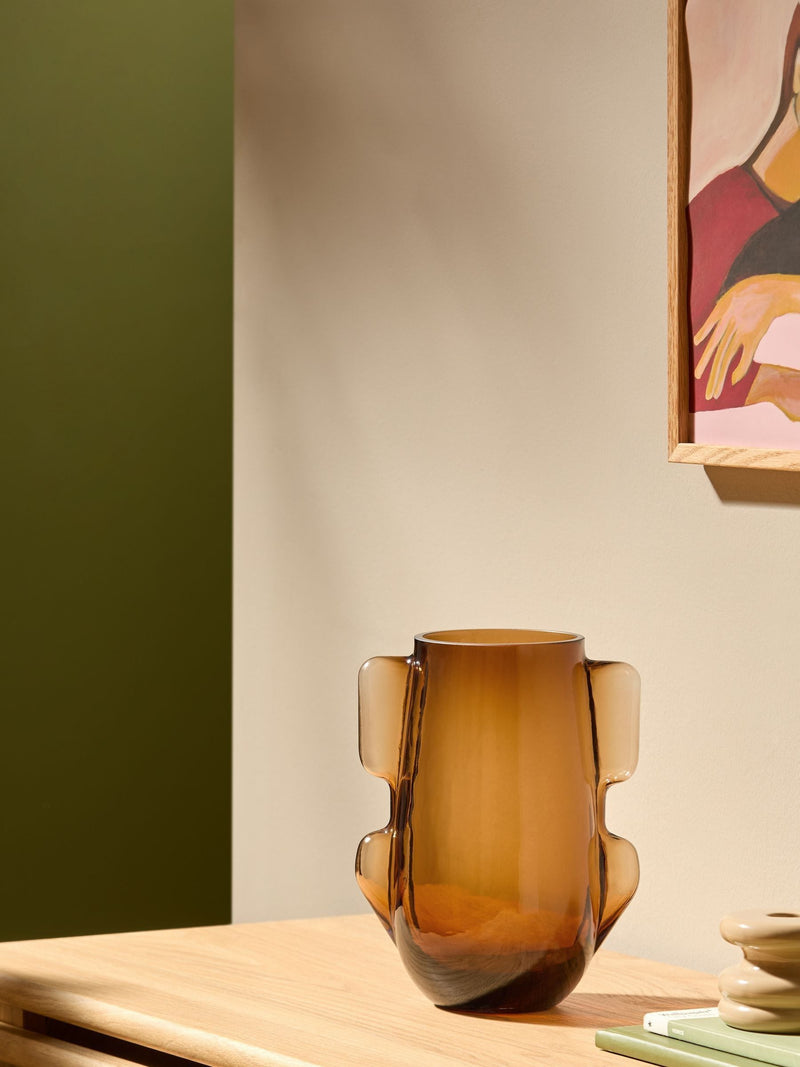 MADE.COM Brown Mira Glass Vase, imported from the UK
