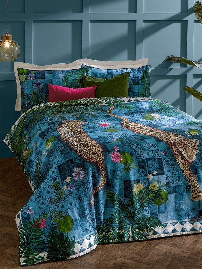 Paoletti Azure Majorelle duvet cover set, imported from the UK