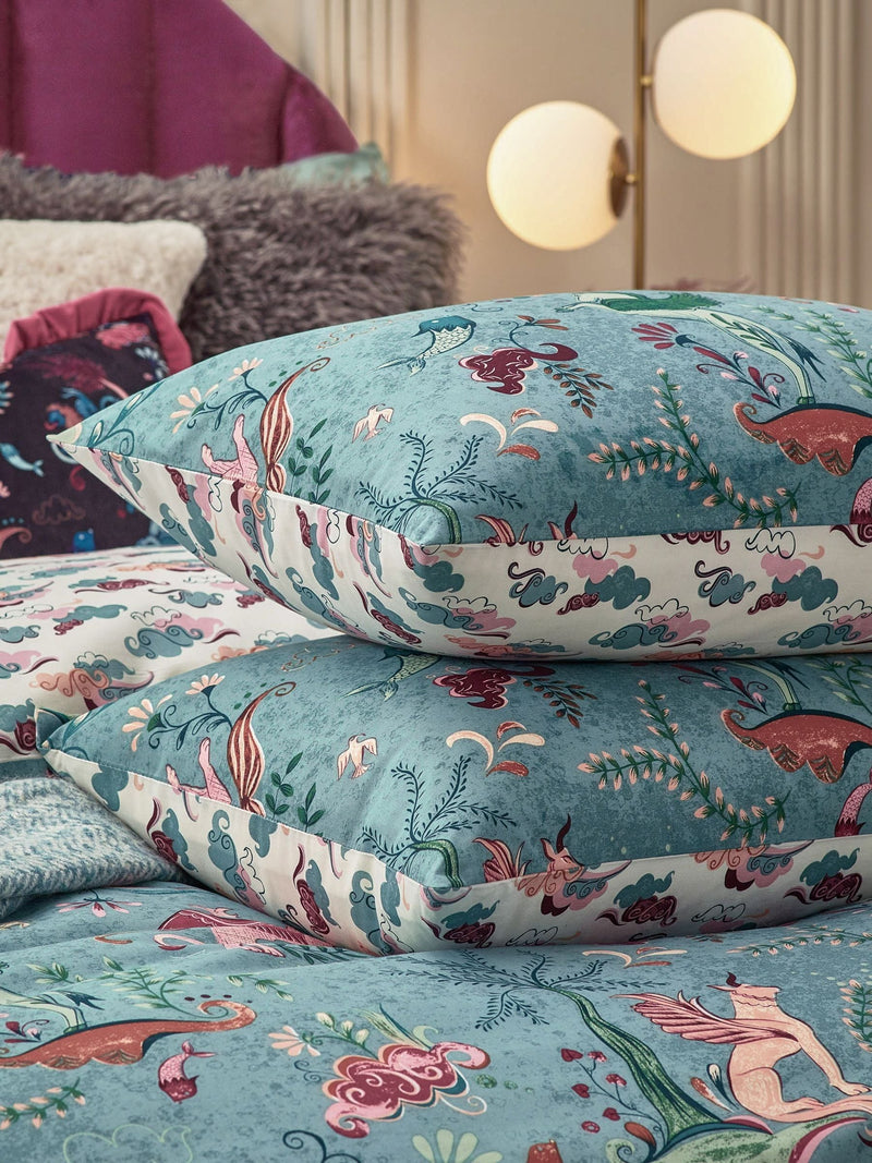 Furn Blue Athena duvet cover and pillowcase set - British product