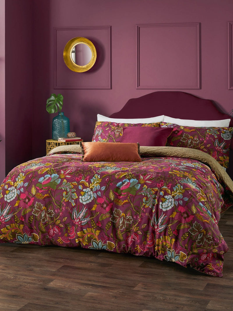 Wylder Cerise Viranai Exotic Floral Duvet Cover Set