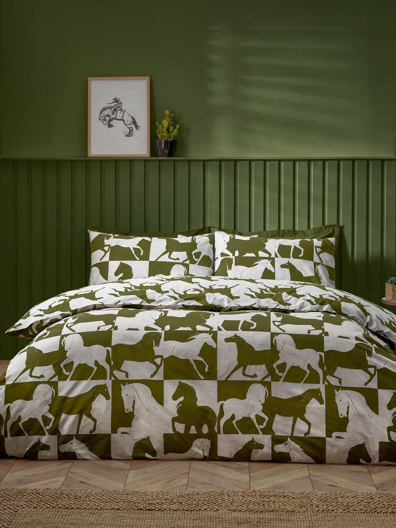 Herve Wild Horse reversible duvet cover set - British product