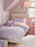 Lilac Flower Checkerboard Duvet Cover and Pillowcase Set