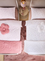White and Pink Floral Duvet Cover and Pillowcase Set 2 Pack