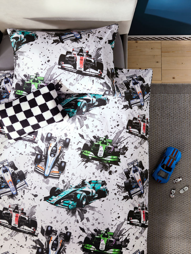 Racing Cars Duvet Cover and Pillowcase Set