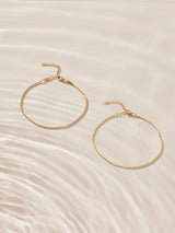 Gold Tone Stainless Steel 2 Row Anklet