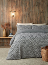 Romo Fusion Grey Fleece and Sherpa Duvet Cover Set