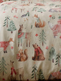 Woodland animals plush Christmas duvet cover set - British product