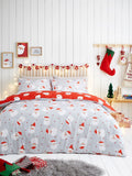 Fusion Red Happy Santa Christmas duvet cover set - British product