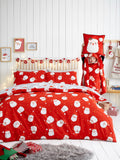 Fusion Red Happy Santa Christmas duvet cover set - British product