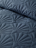 Serene dark blue cavali quilted duvet cover set (British brand)