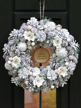 Dibor Personalised Christmas Wreath White Door Wreath 35cm