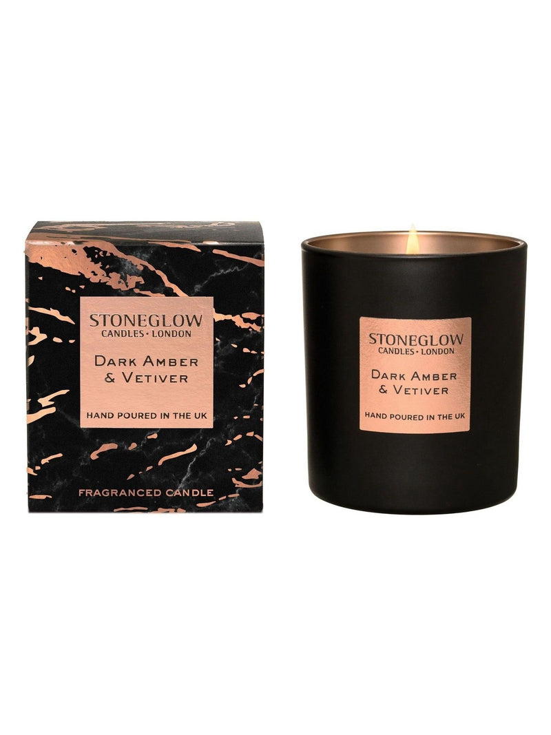 Stoneglow Dark Amber & Vetivert Luna scented candle (British brand)