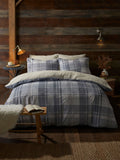 Fusion Grey Mulford Check Plush Duvet Cover Set - British product