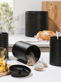 Russell Hobbs 4 Piece Black Ribbed Countertop Set, imported from the UK