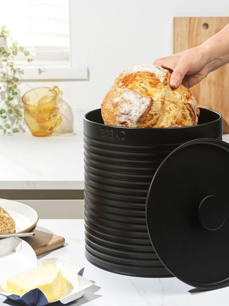 Russell Hobbs 4 Piece Black Ribbed Countertop Set, imported from the UK