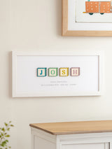 No Ordinary Gift Wooden Building Blocks Personalised Baby Print 18 x 40cm