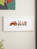 Personalised New Baby Wooden Tractor Print by No Ordinary Gift