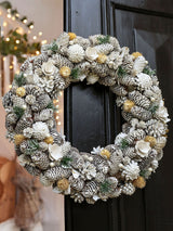 Dibor White Giant Snowy Meadow Christmas Wreath 50cm