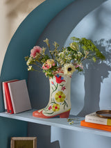 Eleanor Bowmer Cream/Red Cowgirl Boot Ceramic Vase 30cm