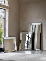 Gallery Home Silver Clear Bevelled Glass Risca Square Wall Mirror 90cm x 90cm