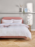 Pink white stripe reversible duvet cover set, imported from the UK