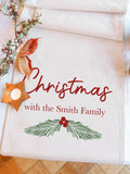 Dibor personalised holly table runner 220cm - British product