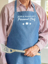 Jonnys Sister Personalised Denim Chef Apron One Size