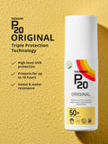 P20 Original SPF 50+ Oil Spray Suncream 100ml, imported from the UK