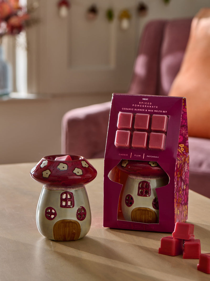 Spiced Pomegranate Wax Melt and Burner Set with 6 Wax Melts
