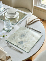 Silver Galaxy Glass Placemats Set of 2 29cm x 29cm