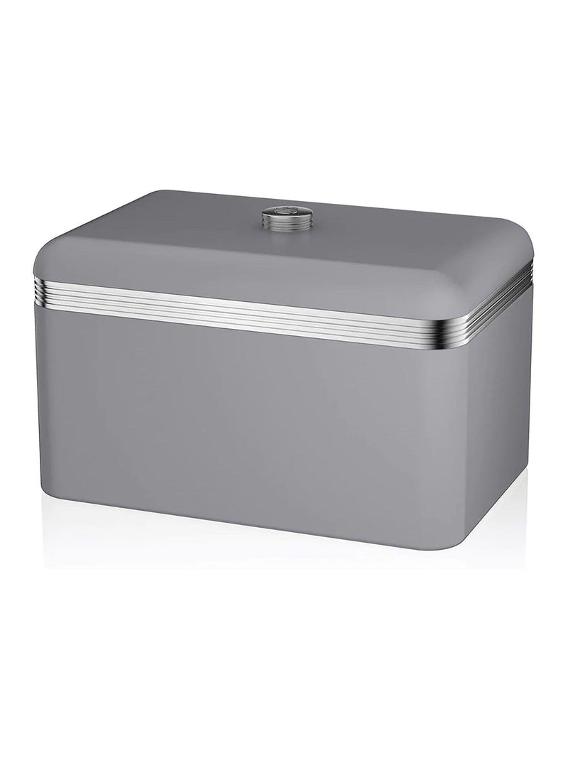 Swan Grey Retro Bread Bin 35cm width (British brand)