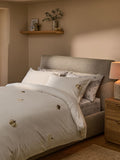 Natural Stripe Pumpkin Brushed Cotton Duvet Cover and Pillowcase Set